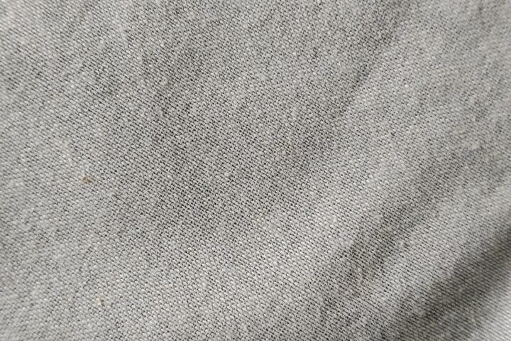 Tissu de chanvre écru, gros plan sur la trame